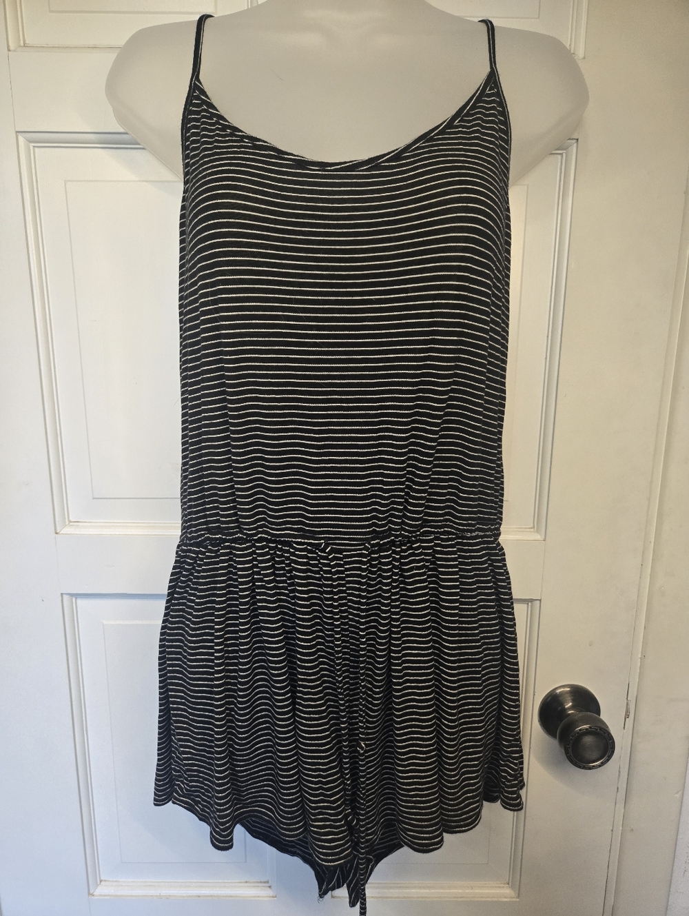 Striped Black & White Sleeveless Romper